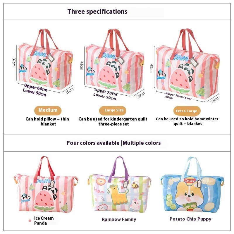 ผ้านวมเด็กอนุบาลผ้าปูที่นอนกระเป๋าเก็บกระเป๋าการ์ตูนน่ารักความจุขนาดใหญ่ถุงบรรจุมือถือผ้านวม ถุง - รูปที่ 3