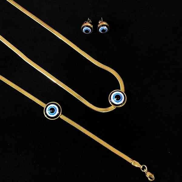 evil eye ของแท้ evil eye ยุโรปและอเมริกาข้ามพรมแดนระเบิดสร้อยคอต่างหูสร้อยข้อมือชุดสีฟ้าตุรกีตาปีศาจ