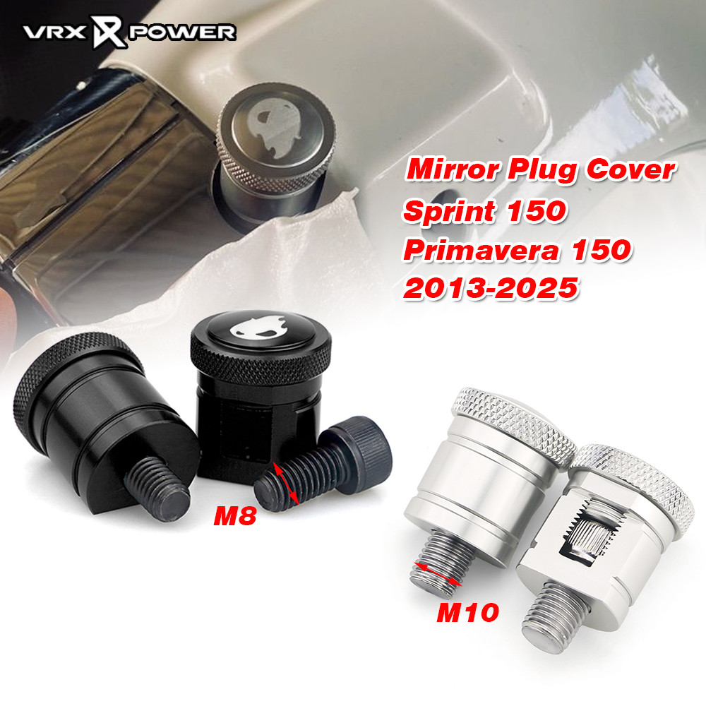 CNC ฝาปิดอะแดปเตอร์รูกระจก TonyScooter สาหรับ Vespa Sprint Primavera 150 2013-2024 tech 2025