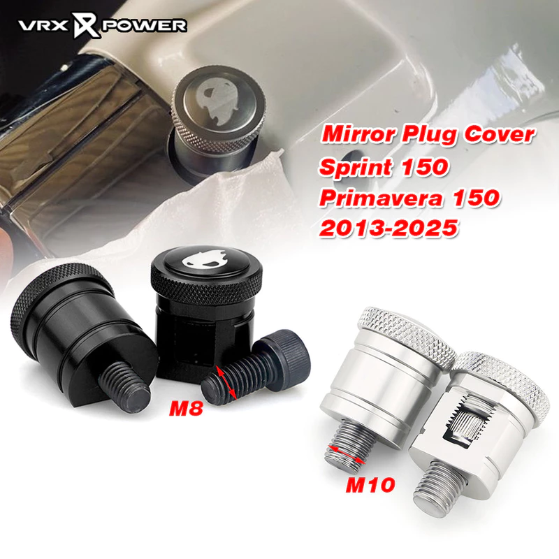 CNC ฝาปิดอะแดปเตอร์รูกระจก TonyScooter สาหรับ Vespa Sprint Primavera 150 2013-2024 tech 2025 2026