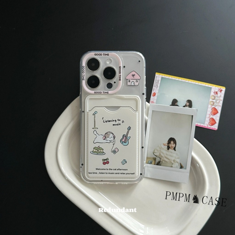 น่ารักเชอร์รี่เค้กเพลงแมวผู้ถือบัตรกรณีXiaomi C85 15 14 14T M5S M6 F4 F5 M3 M4 M4 X5 X6 C65 C75 12T 