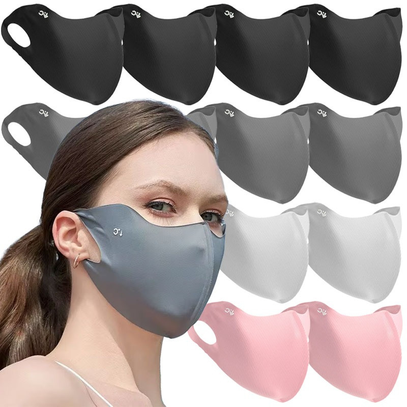 หน้ากากป้องกันรังสียูวี ทำจากผ้าไหมน้ำแข็งบาง สวมใส่ขณะขี่จักรยานและวิ่ง