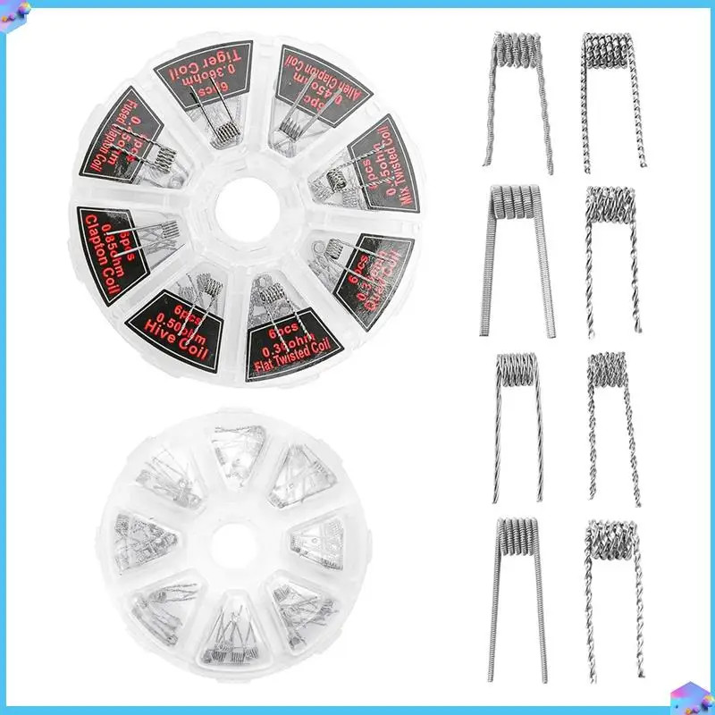 48 ชิ้น/เซ็ต Single Coils Platte Iron-Chromium-อลูมิเนียมลวดความร้อนความต้านทาน Premade Pre Built Coil Hot Wire Replacement