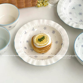 จานขนม จานเซรามิค insโเกล็ดหิมะ❄️ สไตล์เกาหลี พร้อมส่ง