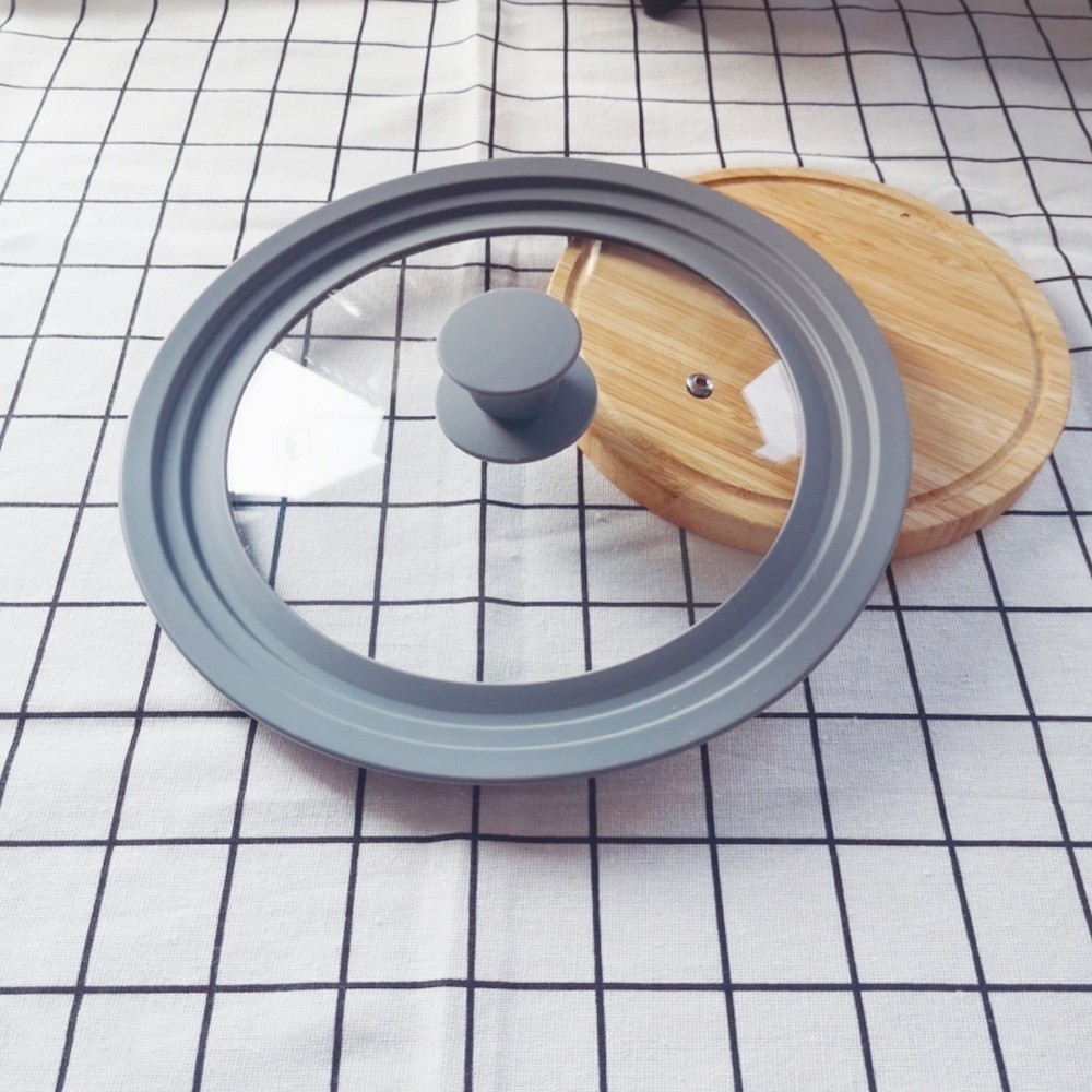 ลิโรร่า‌ก ฝาแก้วหม้อ, ฝาปิดกระจกนิรภัย ฝาปิดหม้อกลมสากล, ขอบซิลิโคนมัลติฟังก์ชั่นทนความร้อนเปลี่ยนฝาชิ้นส่วนเครื่องครัว - รูปที่ 2