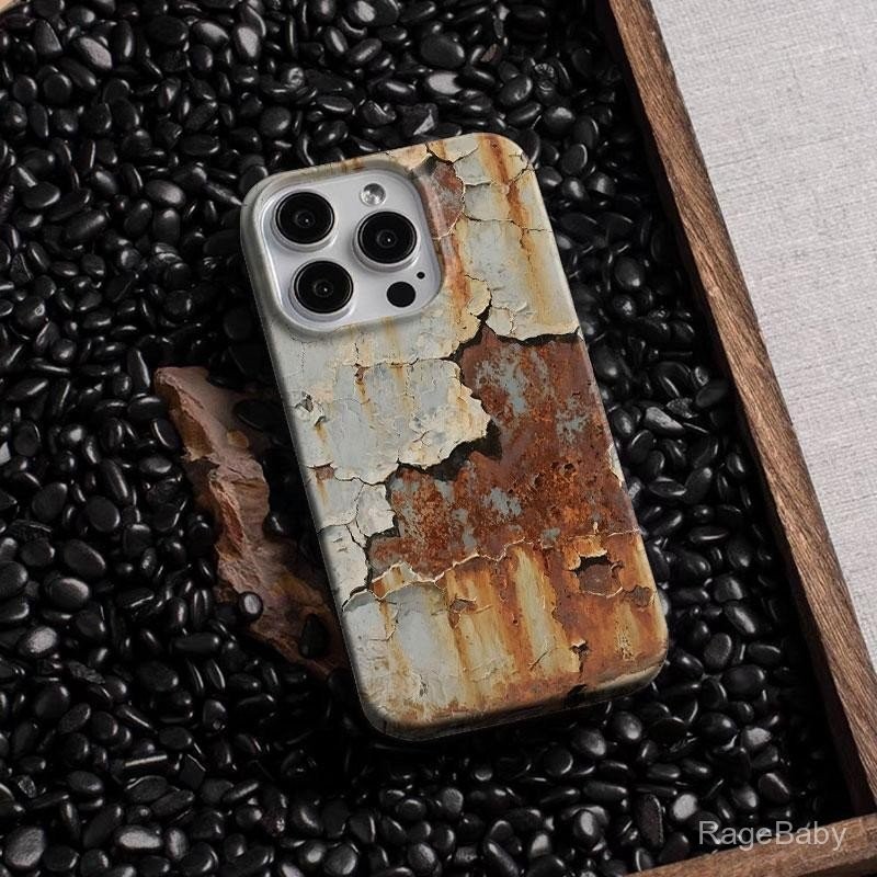 Creative สไตล์อุตสาหกรรมสนิมเคสโทรศัพท์ iPhone เหมาะสําหรับ iPhone 11promax 11pro 12pro 13promax xsmax xs xr 8plus 14 15 16 pro max กันกระแทกฮาร์ดป้องกันกรณี