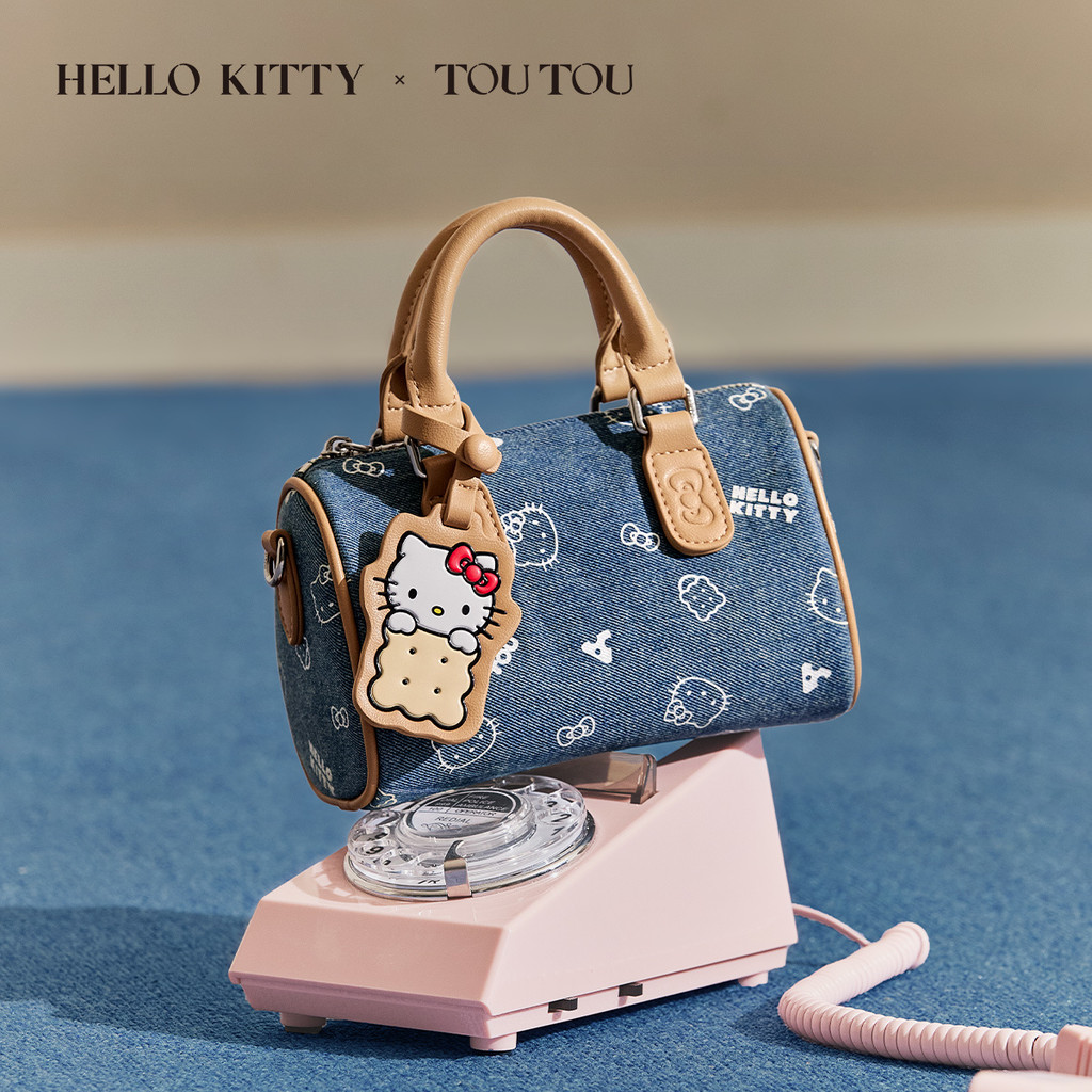 Katy cookie crossbody Bag, denim embossed summer small shoulder Bag, Boston bag