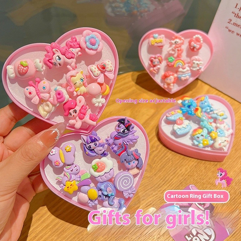 My Little Pony Ring Set ของขวัญวันเกิด เครื่องประดับการ์ตูนสำหรับเด็กหญิงปี 2025