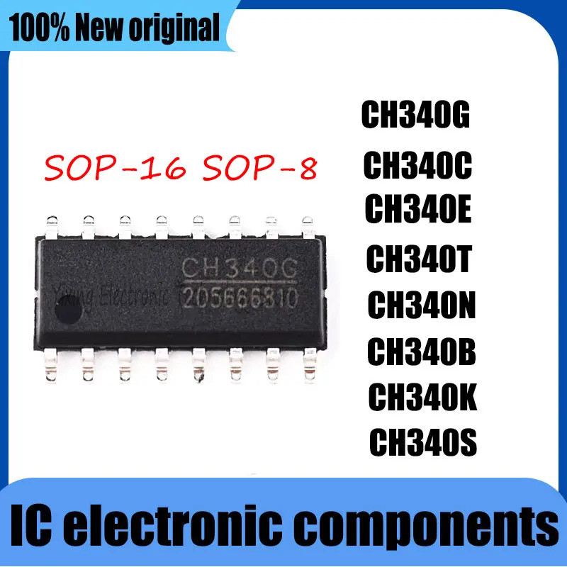 1-5PCS CH340G CH340C CH340E CH340T CH340N CH340B CH340K CH340S SOP-16 SOP-8 ชิป IC