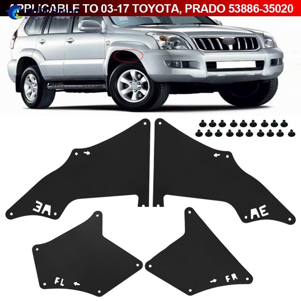 NOBELJIAOO 1 ชุด Fender Liners Splash Guards Shield ผ้ากันเปื้อนซีลโคลน W คลิปสําหรับ Toyota Land Cr