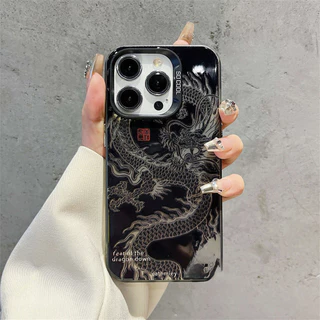 for เคสไอโฟน 13 12 11 iPhone 16 15 14 PRO MAX X XS MAX XR 7/8PLUS มังกรจีนที่ดุร้ายแอปเปิ้ลโทรศัพท์ จัดส่งจากประเทศไทย