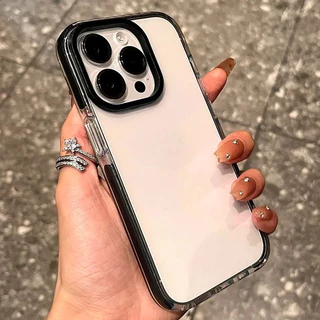 หรูหราโปร่งใสเคสโทรศัพท์สําหรับiPhone 11 12 13 14 15 16 Pro Max Plus X Xs Max XRกันชนใสปกหลัง