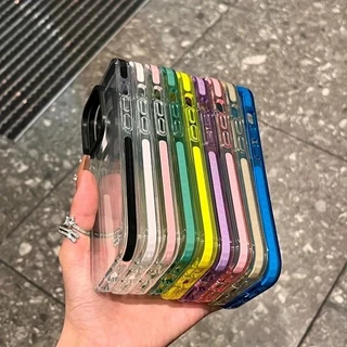 หรูหราโปร่งใสเคสโทรศัพท์สําหรับiPhone 11 12 13 14 15 16 Pro Max Plus X Xs Max XRกันชนใสปกหลัง