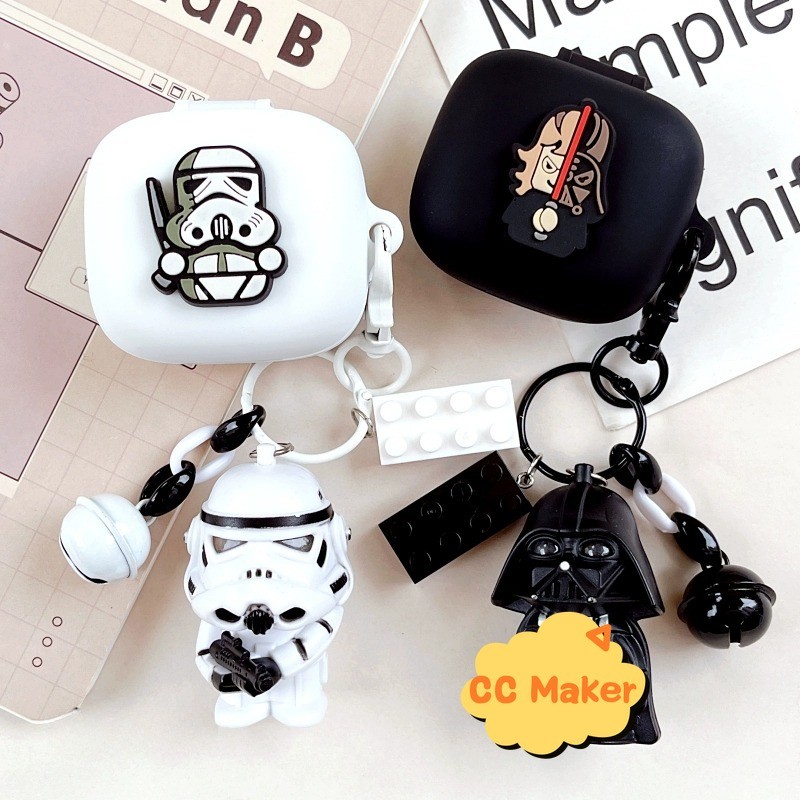 For QCY AilyBuds E20 Case Cartoon Keychain Creative Finger Ring Pendant Silicone Soft Shell Suitable