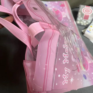 Japan Sanrio Melody Jelly กระเป๋าถือ PVC โปร่งใส กันน้ำได้ สำหรับใช้ที่ทะเล มีความจุมาก