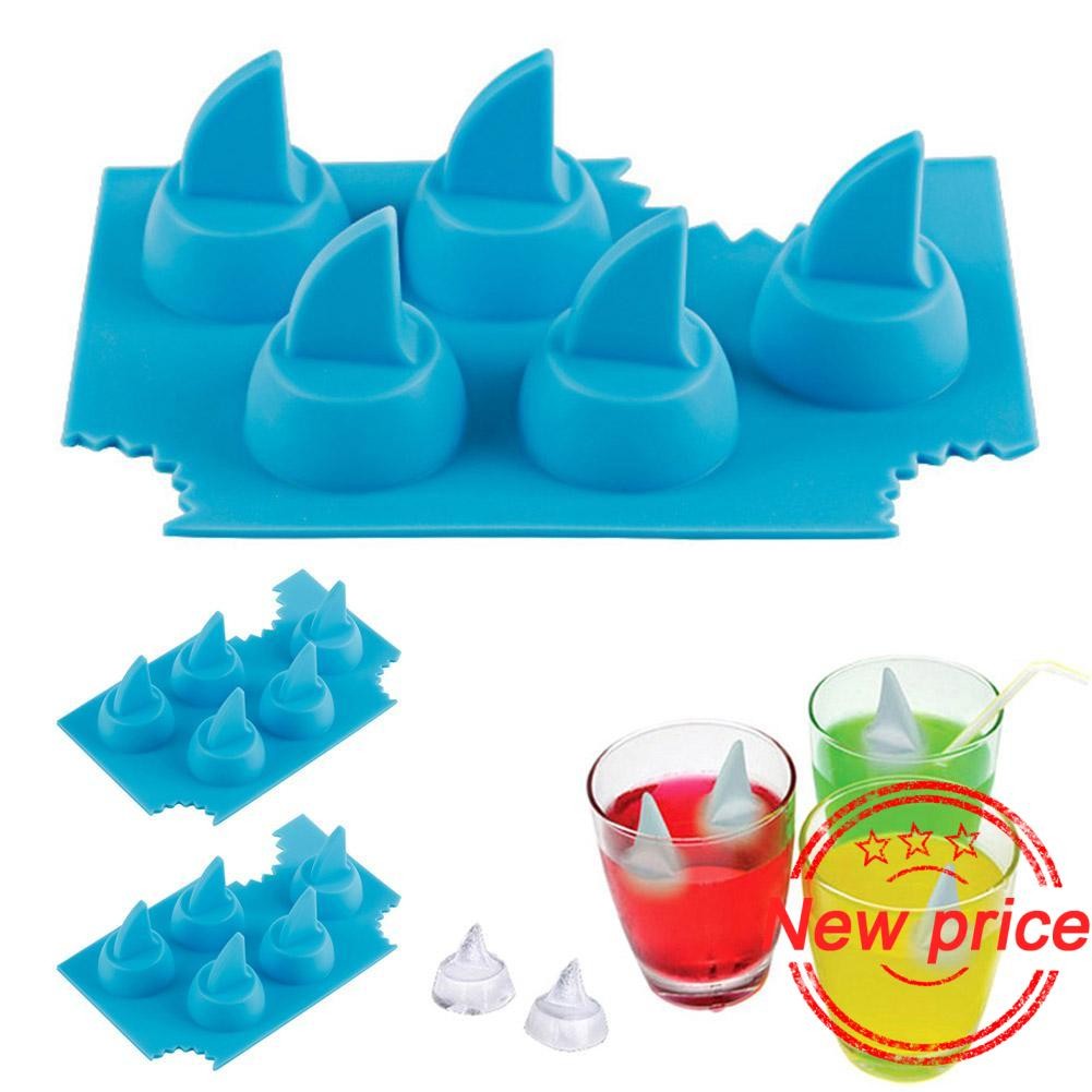 1/ถาดน้ําแข็งสําหรับตู้แช่แข็ง Shark Fin Shape ซิลิโคนถาดน้ําแข็ง G9w7