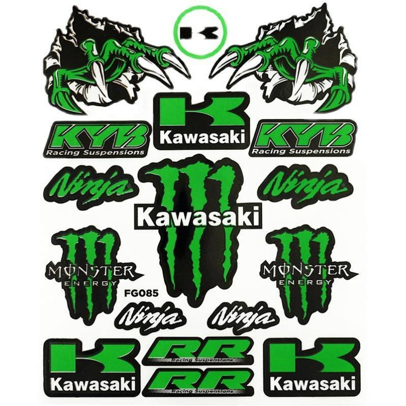【Ready Stock】 Kawasaki Stickers Bumper Stickers Motorcycle Ninja400 Change Decoration Reflective Wat