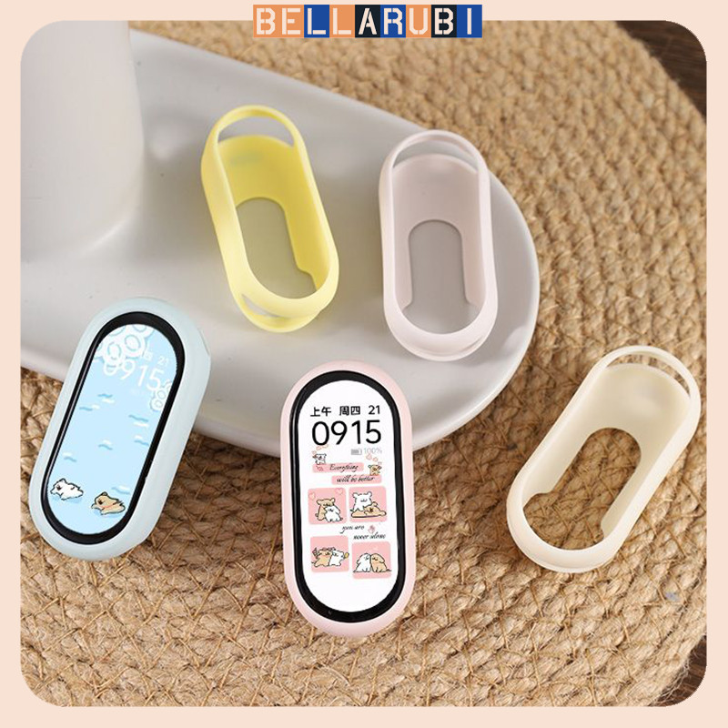 กรณียางอ่อน for Xiaomi Mi Smart Band 10 9 8 กีฬาซิลิโคนป้องกันหน้าจอกลวงอุปกรณ์ครอบคลุมกันชน for Mi Band 10 9 8 NFC