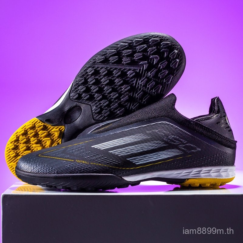 รองเท้าฟุตบอล F50 World Cup Low-Top FG/TF สีดำ แบบไร้เชือกรองเท้า เหมาะสำหรับเยาวชนและผู้ใหญ่ในการฝึกฝน