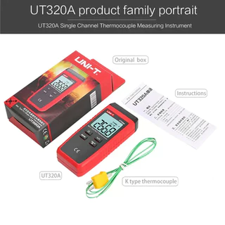 【From Thailand】UNI-T UT320D UT320A เครื่องวัดอุณหภูมิ แบบสัมผัส ขนาดเล็ก เทอร์โมสตัท ช่องคู่ K/J เพื่อจัดเก็บข้อมูลโดยอัตโนมัติ