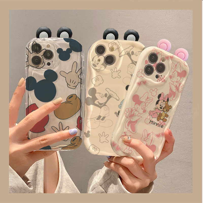 SAMSUNG สําหรับSamsung Galaxy A15 A14 A55 A05 A05S A03S A02S A32 A12 A23 F06 M16 ปลอก 3DหูDisney Mic