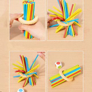พร้อมส่ง ใหม่ ดึงของเล่นไม้ติด 3 ใน 1 ของเล่นปริศนาไม้ การประสานมือตาพ่อแม่และลูกของเล่นแบบโต้ตอบ