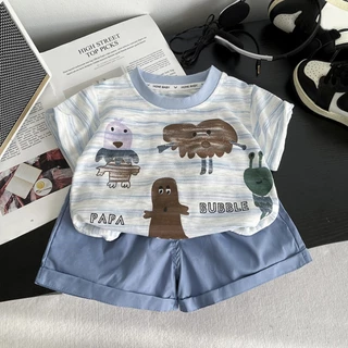เสื้อผ้าเด็กผู้ชาย ชุดหล่อเนกไท ชุดออกงาน 2025 เซ็ตเสื้อ+กางเกง Size80-120cm
