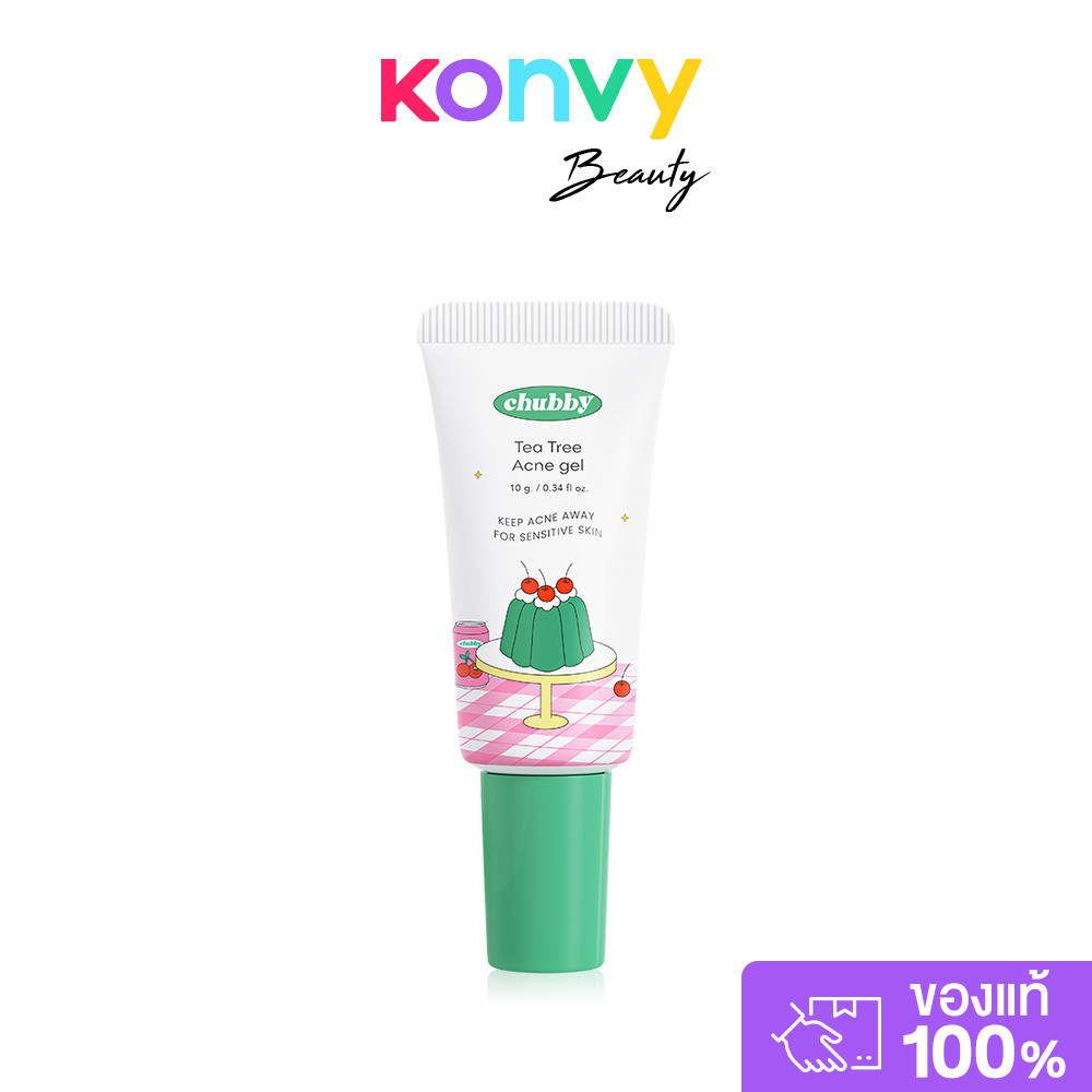 Chubby Tea Tree Acne Gel 10g ชับบี้ เจลแต้มสิวทีทรีออยล์.