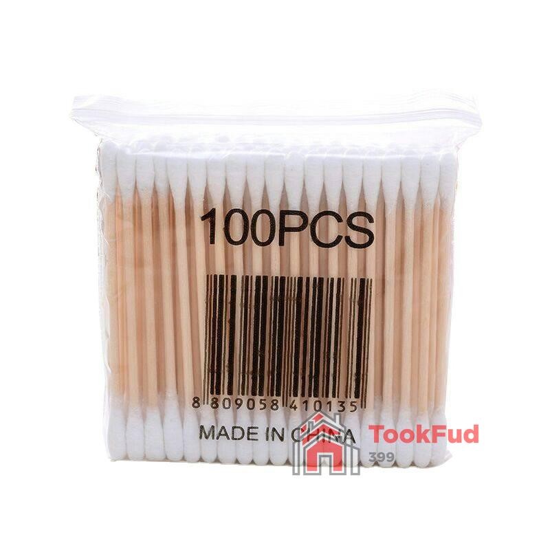 Cotton Buds คอตตอนบัด สำลีปั่นหู ก้าน ไม้ อเนกประสงค์ บรรจุ 100 ก้าน🌙👑 tf99