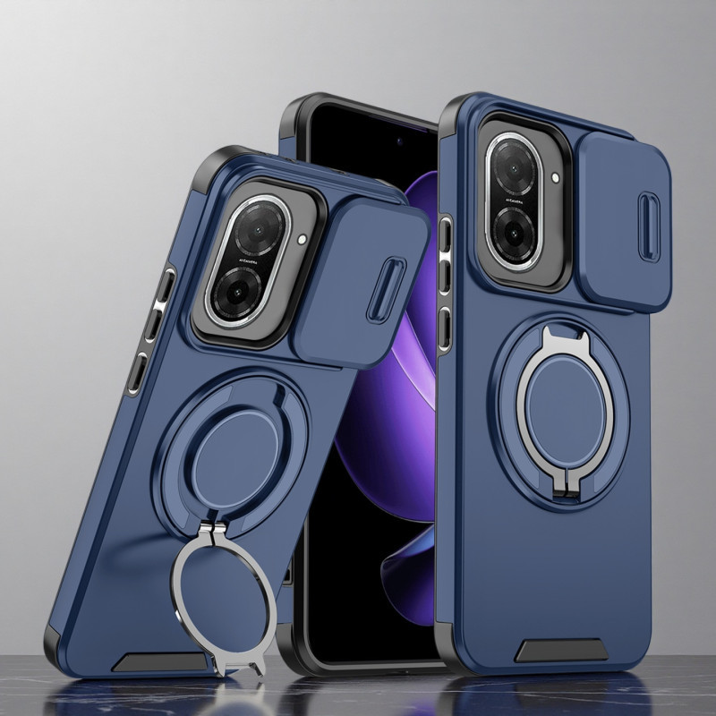 ปลอกสําหรับ Xiaomi Poco C71 PocoC71 วงเล็บแม่เหล็กกันกระแทก 2025 สไตล์ใหม่เปลือกแข็งเลนส์สีดําป้องกันสีฟ้าเคสโทรศัพท์ RFVTGBA