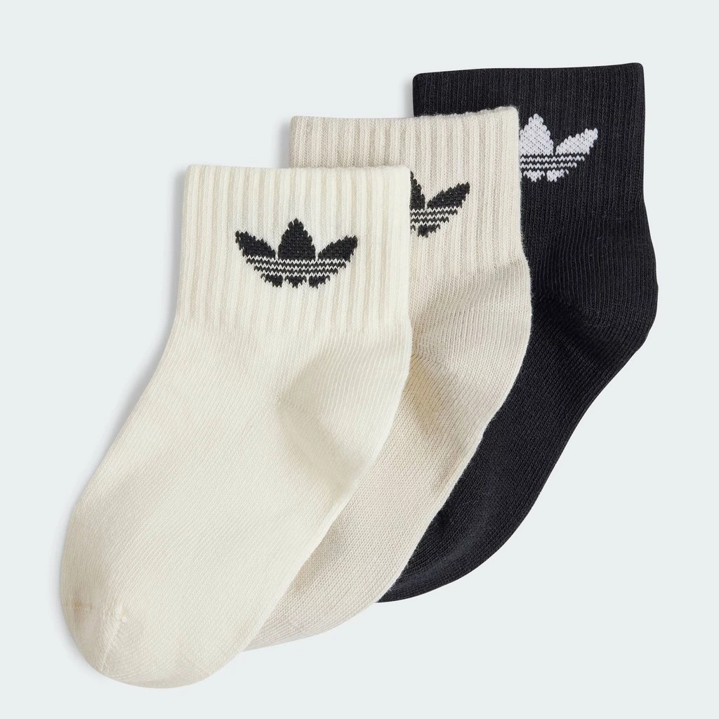 adidas ไลฟ์สไตล์ ถุงเท้าหุ้มข้อสูงปานกลางสำหรับเด็ก (3 คู่) เด็ก สีดำ JJ1992