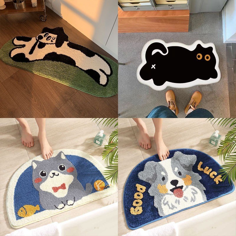 COD พรมปูพื้น 40×70cm รูปแบบการ์ตูนน่ารัก การดูดซับน้ำ ทนต่อสิ่งสกปรก ป้องกันการลื่นไถล พรมเช็ดเท้า - รูปที่ 6