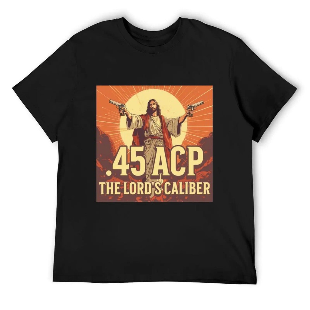 COD 45 ACP The Lord's Calibre เสื้อยืดขนาดใหญ่กราฟิก tee ฤดูร้อนเสื้อผ้าศุลกากรออกแบบบุรุษ t เสื้อ