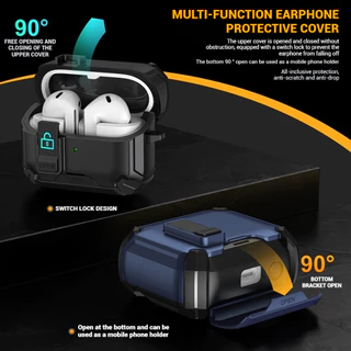 เคสหูฟังสำหรับ For Samsung Buds 3 Pro Buds3 Pro W พร้อมตัวล็อคนิรภัย เคสกันกระแทกแบบป๊อปอัพ แม่เหล็ก กันกระแทก เคสแข็ง