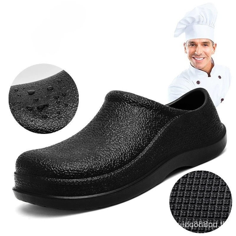 Mens Chef รองเท้าผู้ชายรองเท้าแตะชายหาดฤดูร้อนกันน้ําน้ํามันรองเท้าห้องครัว Anti-Slip Garden Clogs โ