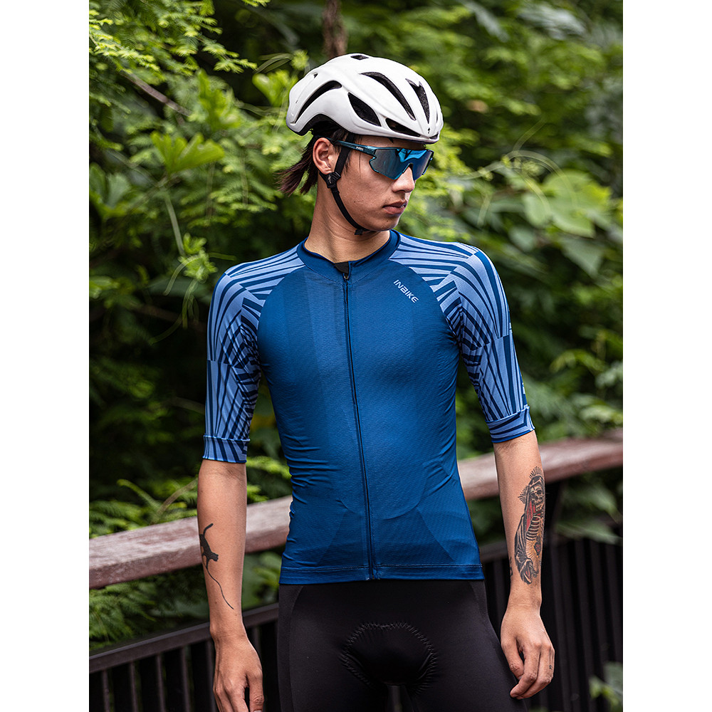 INBIKE เสื้อนักปั่นแขนสั้น ป้องกันรังสียูวี แห้งไว ดูดความชื้นดี มีลักษณะบีบอัดเพื่อฟิตติ้งที่ดี เหมาะสำหรับจักรยานเสือหมอบ สี MTB – โปรปัง