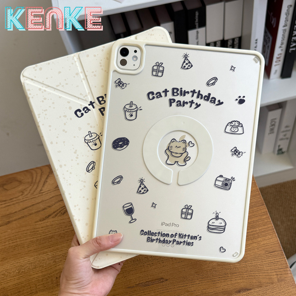 KENKE เคส iPad การ์ตูนน่ารักอะนิเมะ,2 ใน 1 เคสแม่เหล็กที่ถอดออกได้พร้อมเคสดินสอสำหรับ iPad Air Pro 11 (M4) คส ipad air 13 นิ้ว air 11 inch M3 2025 M2 Air 4/5/6/7 iPad 10 11th gen A16 เคส ipad gen 9 8 7 Pro 12.9 case เคสไอแพด หมุน 360