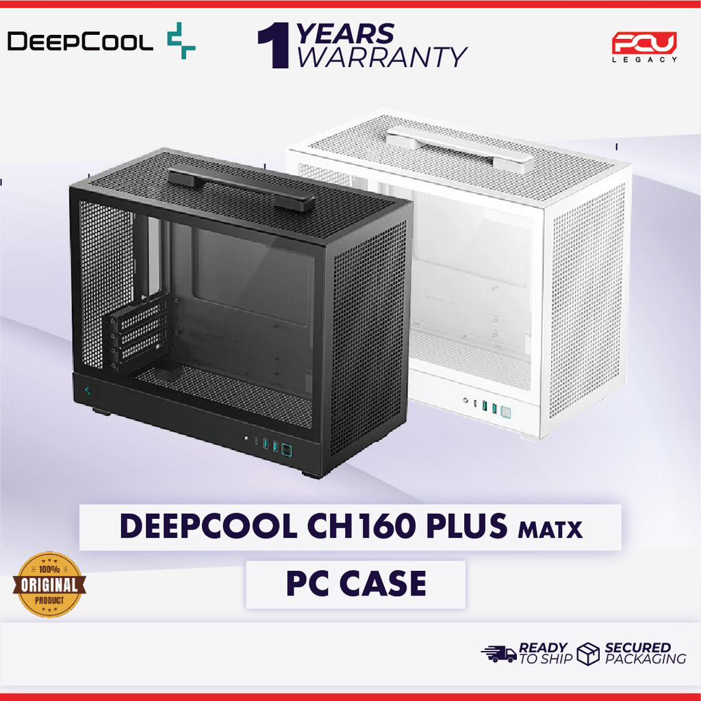 DEEPCOOL CH160 PLUS MATX CASE - สีดําขาว