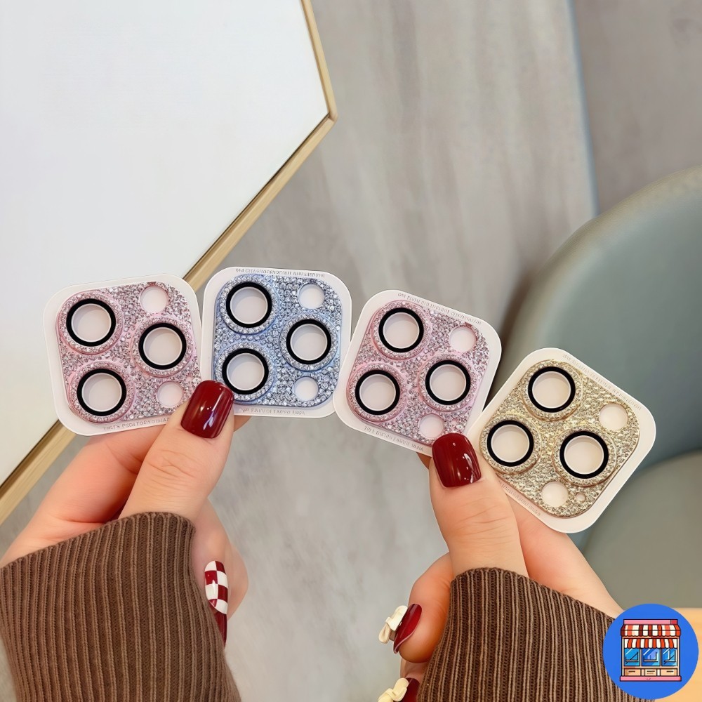 จัดส่งทันที ฟิล์มเลนส์ ป้องกันกล้อง เลนส์เพชร ไฮโซ สำหรับไอโฟน film lens for iPhone13 11 12 MINI 14 15 16PRO ProMAX PLUS