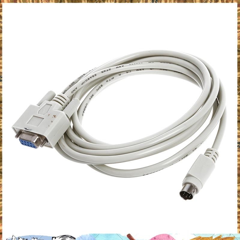 DB9P ถึง 8P Mini Din RS232 ดาวน์โหลดสายสีขาว 8.2 Ft สําหรับ PLC -EH