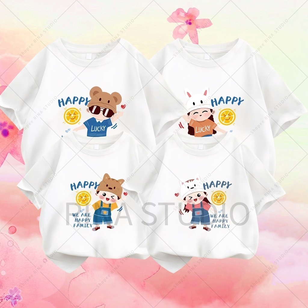 พร้อมส่ง&COD RINA STUDIO เสื้อยืดครอบครัว 3 4 แม่และเด็กคอกลมวัสดุผ้าฝ้ายนุ่ม