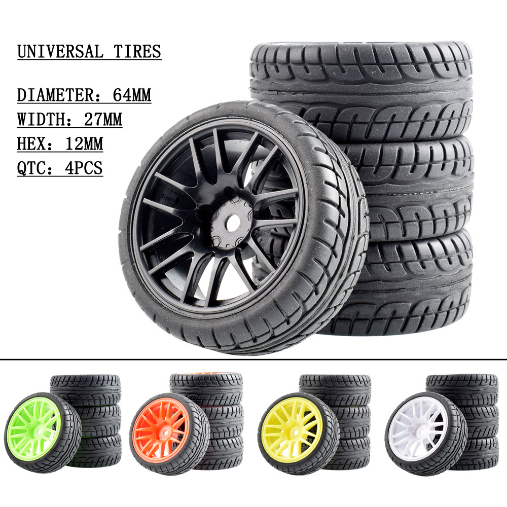 9062-8003 64 มม.ยางและชุดล้อ 4PCS สําหรับ 1:10 HSP HPI SAKURA D3 Kyosho FW06 ทั่วไป