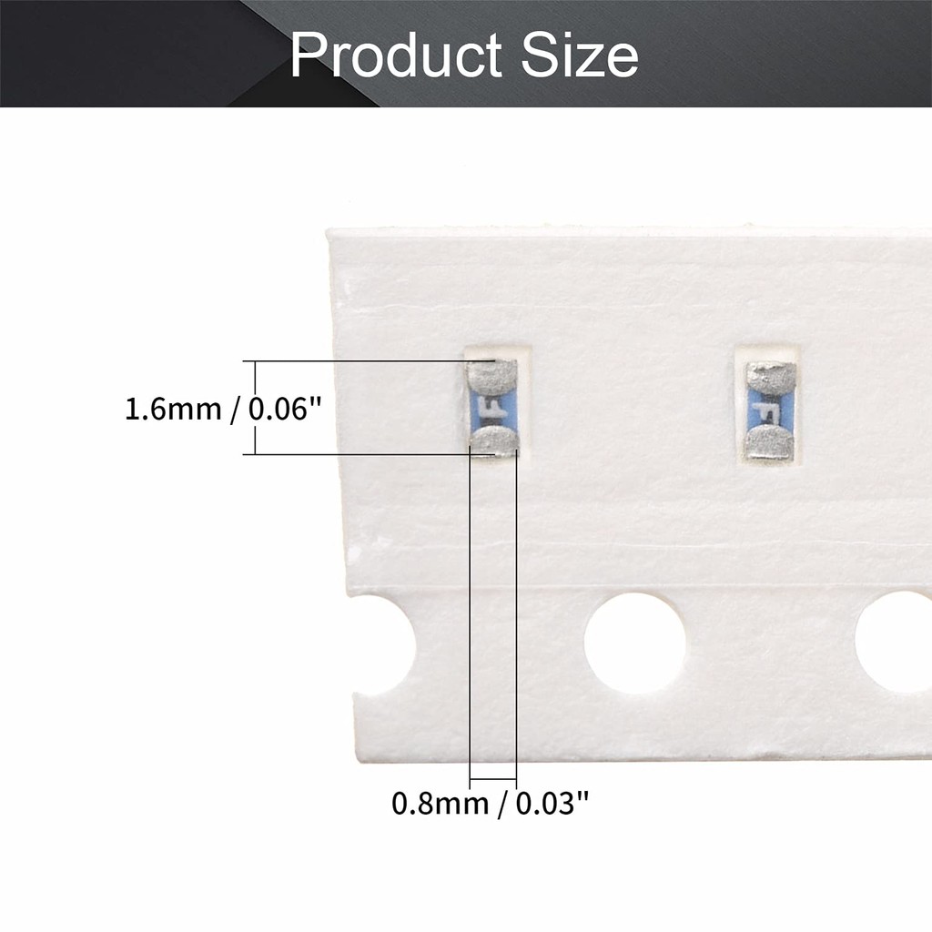 Fielect 50 ชิ้น SMD ฟิวส์ครั้งเดียว 0603 ฟิวส์ SMD 32 โวลต์ 0.5A Surface Mount ชิปสําหรับ Com-Commun
