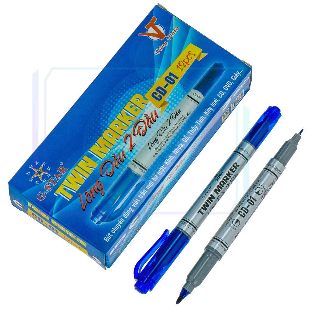 [HCM] ปากกาแปรงน้ํามันสองหัว G-Star CD-01 1 ชิ้น (น้ําเงิน แดง ดํา)