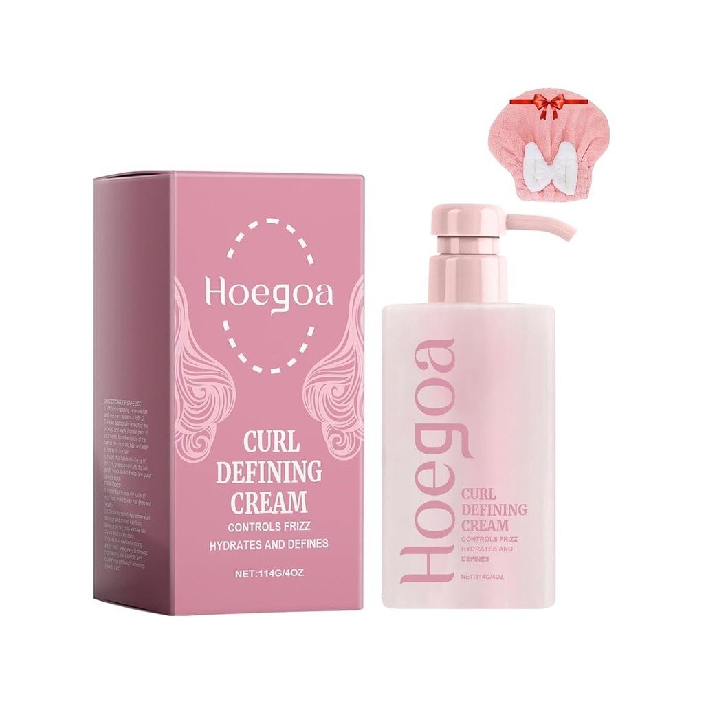 Hairhalo Curl Defining Cream, Hair Halo Curl Defining Cream Pink, Curl Cream for Curly Hair Anti Fri