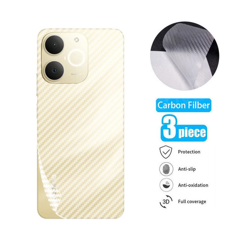 1-3 ชิ้นคาร์บอนไฟเบอร์กลับฟิล์มสําหรับ Realme หมายเหตุ 70 80 70T Note70 Note70T 5G 4G 2025 Anti-Scratch สติกเกอร์ป้องกันหน้าจอป้องกันฟิล์ม