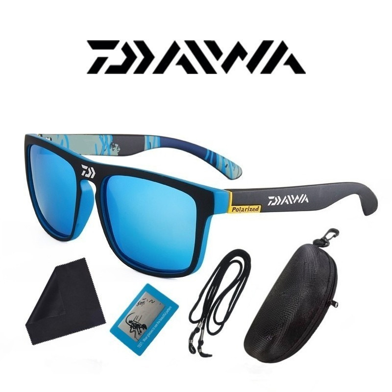 Ready Stockdaiwa แว่นกันแดดโพลาไรซ์ 5PCS Mens Driving Shades Male Sun Glasses Camping Hiking Fishing Classic Sun Glasses UV400 แว่นตา