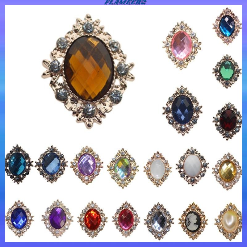 [Flameer2] 10 ชิ้นแบนกลับคริสตัล Rhiness Embellishment การ์ดทําเคสโทรศัพท์ Decoden