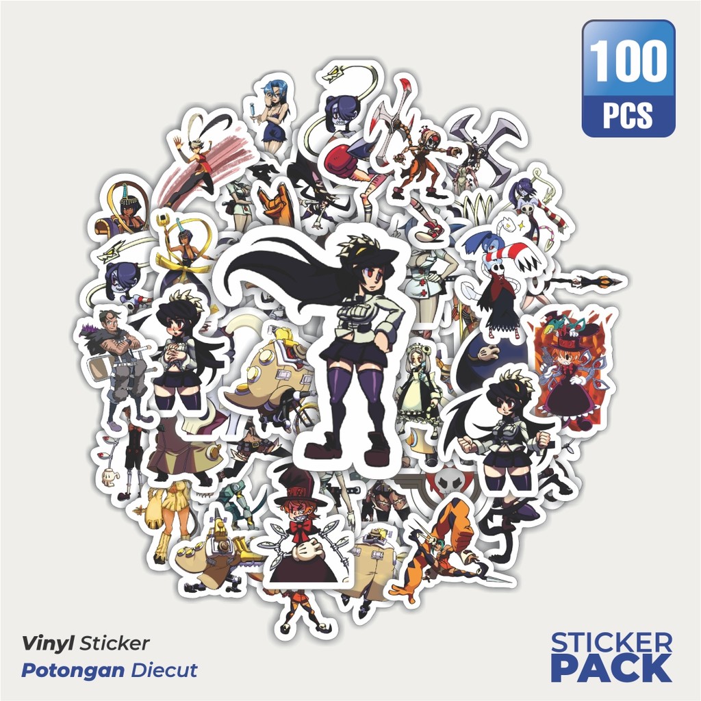 สติ๊กเกอร์ 100 ชิ้น ชุดเกม Skullgirls Character Mix 2 สติ๊กเกอร์สุนทรียศาสตร์กันน้ํา - สําหรับแล็ปท็