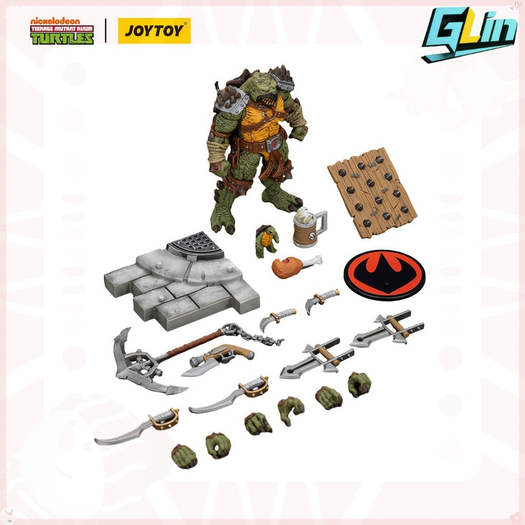 JOYTOY 1/18 Action Figure TMNT Slash & Tokka อะนิเมะรุ่นของเล่น 10.4 ซม.กล่องอุปกรณ์เสริมของขวัญสําห